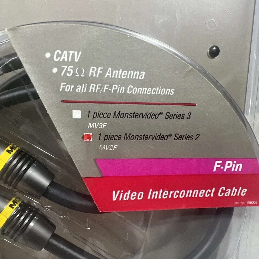 Monster Video Cable 2 Interconnect Cable 4m/13.1 ft, F-Pin CATV 75 RF Antenna